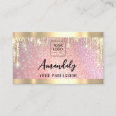 Makeup esthetician Lash QR Logo Gold Drivers Visitekaartje (Voorkant)