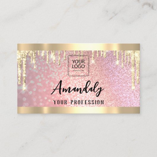 Makeup esthetician Lash QR Logo Gold Drivers Visitekaartje (Voorkant)