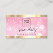 Makeup estheticus Lash Nails QR Code Logo Glitter Visitekaartje (Voorkant)