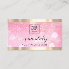 Makeup estheticus Lash Nails QR Code Logo Glitter Visitekaartje