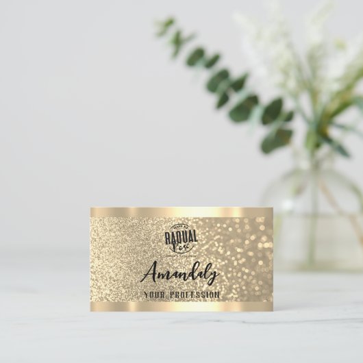 Makeup estheticus Lash Nails QR Code Logo Gold Visitekaartje (Staand voorkant)