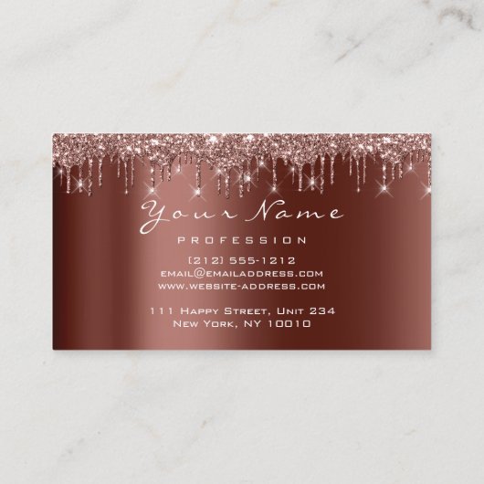 Makeup Event Glitter Roos Nails Manicure Brown Visitekaartje (Achterkant)