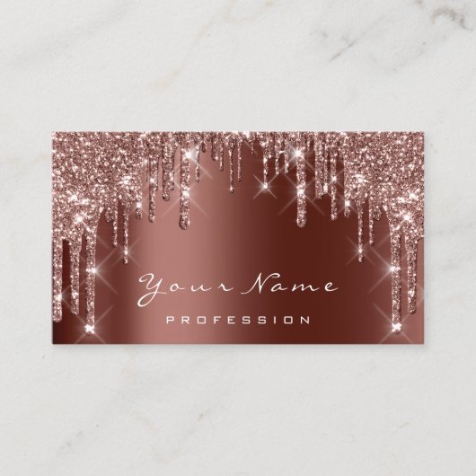 Makeup Event Glitter Roos Nails Manicure Brown Visitekaartje (Voorkant)