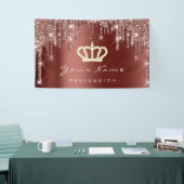 Makeup Event Planner Glitter Roos Crown Brown Bus Spandoek (Beurs)