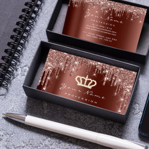 Makeup Event Planner Glitter Roos Crown Brown Visitekaartje