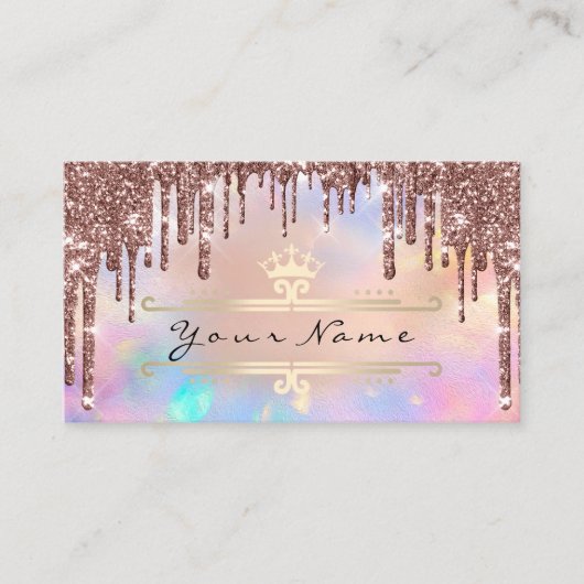Makeup Event Planner Gold Crown Holograwn Crown Visitekaartje (Voorkant)