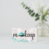 Makeup Eye Lash Aqua Blue Glitter Marble Trendy Visitekaartje (Staand voorkant)