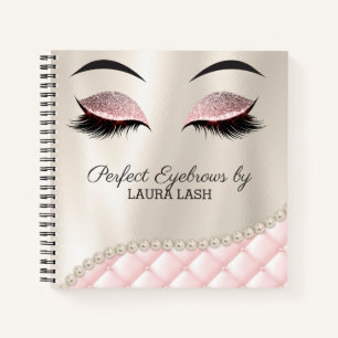Makeup Eye Lash Brow Tufted Pearls Notebook Notitieboek