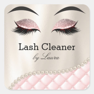 Makeup Eye Lash Lashes Cleaner Eyebrow Tufted Vierkante Sticker