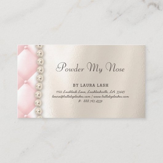 Makeup Eye Lash Lashes Pearls Pink Visitekaartje (Achterkant)