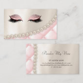 Makeup Eye Lash Lashes Pearls Pink Visitekaartje (Voorkant / Achterkant)