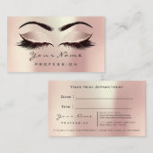 Makeup Eye Lash Pearls Blush Roos Appointment Card Afsprakenkaartje (Voorkant / Achterkant)