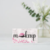 Makeup Eye Lash Pink Glitter Marble Closed Eyelid Visitekaartje (Staand voorkant)