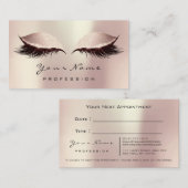 Makeup Eye Lashes Roze Blush Roos Appointcard Afsprakenkaartje (Voorkant / Achterkant)