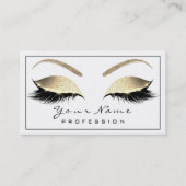 Makeup Eyebrow Beauty Lashes Glitter Gold White Visitekaartje (Voorkant)