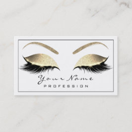 Makeup Eyebrow Beauty Lashes Glitter Gold White Visitekaartje
