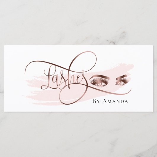 Makeup Eyebrow Eye Lash Roos Gold Gift Certificate Menu (Achterkant)