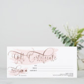 Makeup Eyebrow Eye Lash Roos Gold Gift Certificate Menu (Staand voorkant)