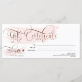 Makeup Eyebrow Eye Lash Roos Gold Gift Certificate Menu (Voorkant)