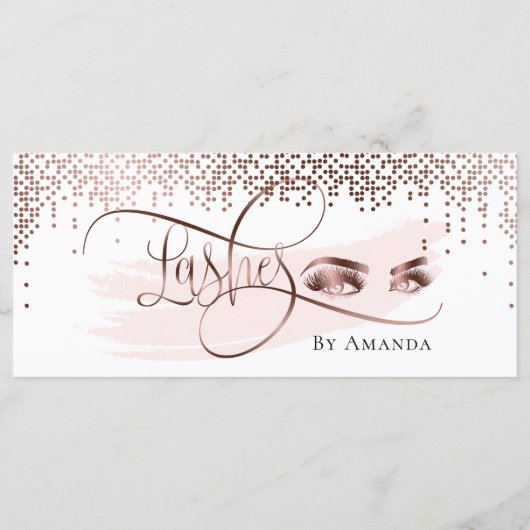 Makeup Eyebrow Eye Lash Roos Gold Gift Certificate Menu (Achterkant)