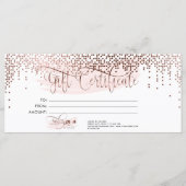 Makeup Eyebrow Eye Lash Roos Gold Gift Certificate Menu (Voorkant)