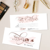 Makeup Eyebrow Eye Lash Roos Gold Gift Certificate Menu