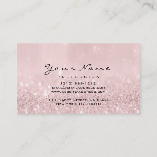 Makeup Eyebrow Eye Lashes Studio Glitter SPA Roze Visitekaartje (Achterkant)