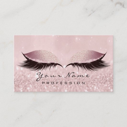 Makeup Eyebrow Eye Lashes Studio Glitter SPA Roze Visitekaartje (Voorkant)
