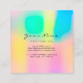 Makeup Eyebrow Eyelashes Glitter Bright Holograaf Vierkante Visitekaartje (Achterkant)