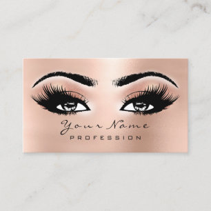 Makeup Eyebrow Eyes Lashes Appointment Card Peach Visitekaartje