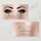Makeup Eyebrow Eyes Lashes Appointment Card Peach Visitekaartje (Voorkant / Achterkant)