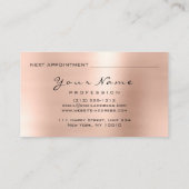 Makeup Eyebrow Eyes Lashes Appointment Card Peach Visitekaartje (Achterkant)