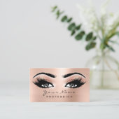 Makeup Eyebrow Eyes Lashes Appointment Card Peach Visitekaartje (Staand voorkant)
