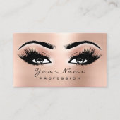 Makeup Eyebrow Eyes Lashes Appointment Card Peach Visitekaartje (Voorkant)