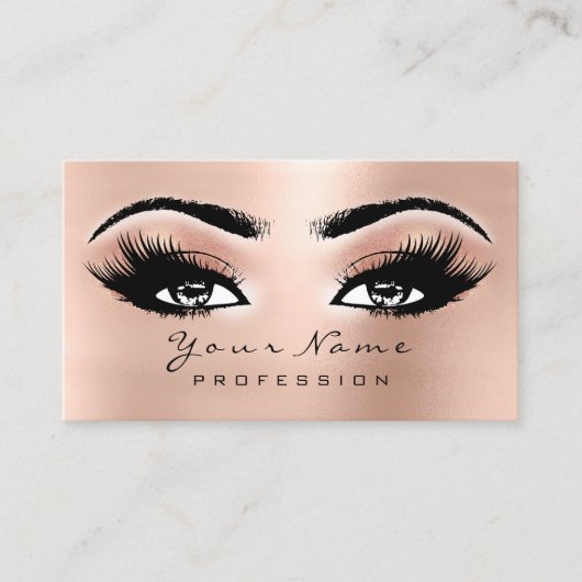 Makeup Eyebrow Eyes Lashes Appointment Card Peach Visitekaartje (Voorkant)