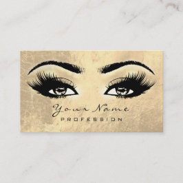 Makeup Eyebrow Eyes Lashes Brown Gold Lux Visitekaartje