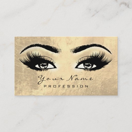 Makeup Eyebrow Eyes Lashes Brown Gold Lux Visitekaartje (Voorkant)