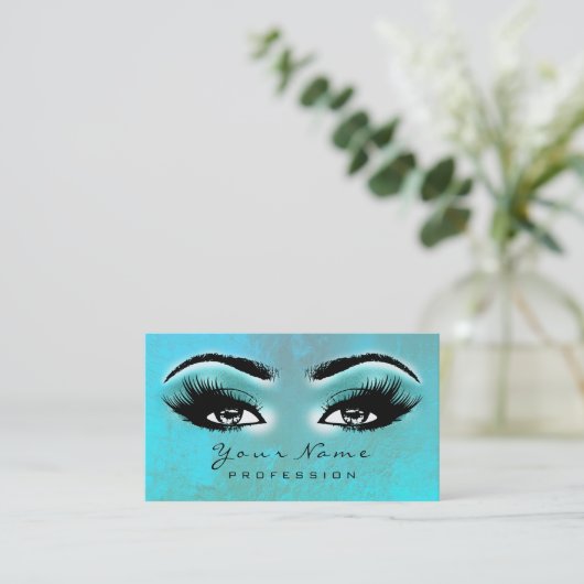 Makeup Eyebrow Eyes Lashes Brown Ocean Lux Visitekaartje (Staand voorkant)