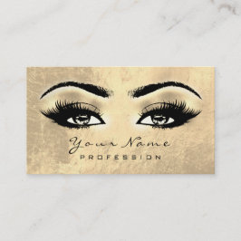 Makeup Eyebrow Eyes Lashes Browns Gold Visitekaartje