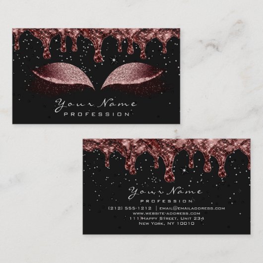 Makeup Eyebrow Eyes Lashes Glitter Bean Sparkl Wax Visitekaartje (Voorkant / Achterkant)