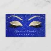 Makeup Eyebrow Eyes Lashes Glitter Cobalt Gold Visitekaartje (Voorkant)