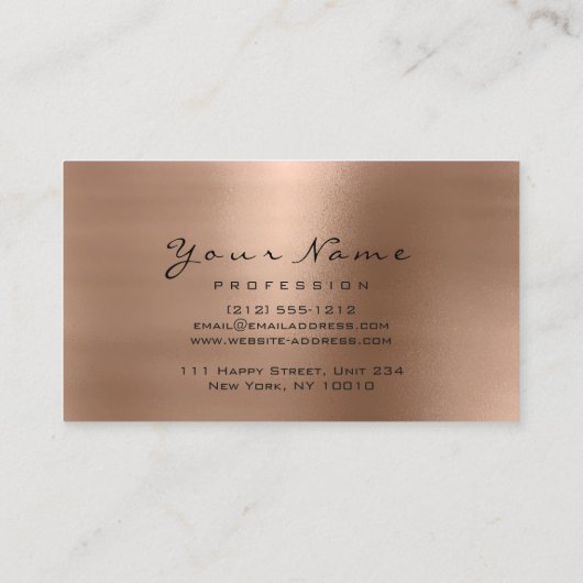 Makeup Eyebrow Eyes Lashes Glitter Gold Chocolade Visitekaartje (Achterkant)