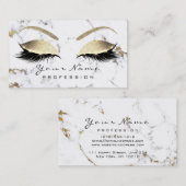 Makeup Eyebrow Eyes Lashes Glitter Gold Marble Visitekaartje (Voorkant / Achterkant)