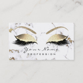 Makeup Eyebrow Eyes Lashes Glitter Gold Marble Visitekaartje