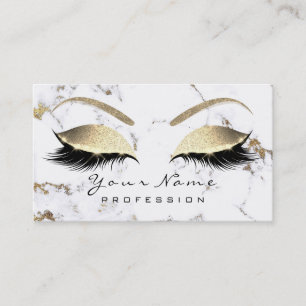 Makeup Eyebrow Eyes Lashes Glitter Gold Marble Visitekaartje