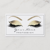 Makeup Eyebrow Eyes Lashes Glitter Gold White1 Visitekaartje (Voorkant)
