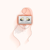 Makeup Eyebrow Eyes Lashes Glitter Gray Glam Visitekaartje