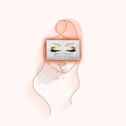 Makeup Eyebrow Eyes Lashes Glitter Gray Glam Visitekaartje