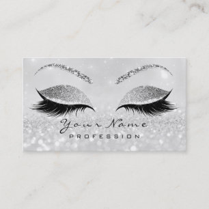 Makeup Eyebrow Eyes Lashes Glitter Gray Silver2 Visitekaartje