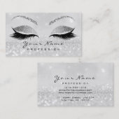 Makeup Eyebrow Eyes Lashes Glitter Gray Silver2 Visitekaartje (Voorkant / Achterkant)